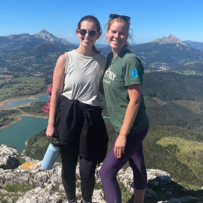 Two students on a mountain